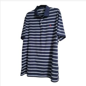 New Polo by Ralph Lauren New Performance Men's Navy Striped Shirt Size XL